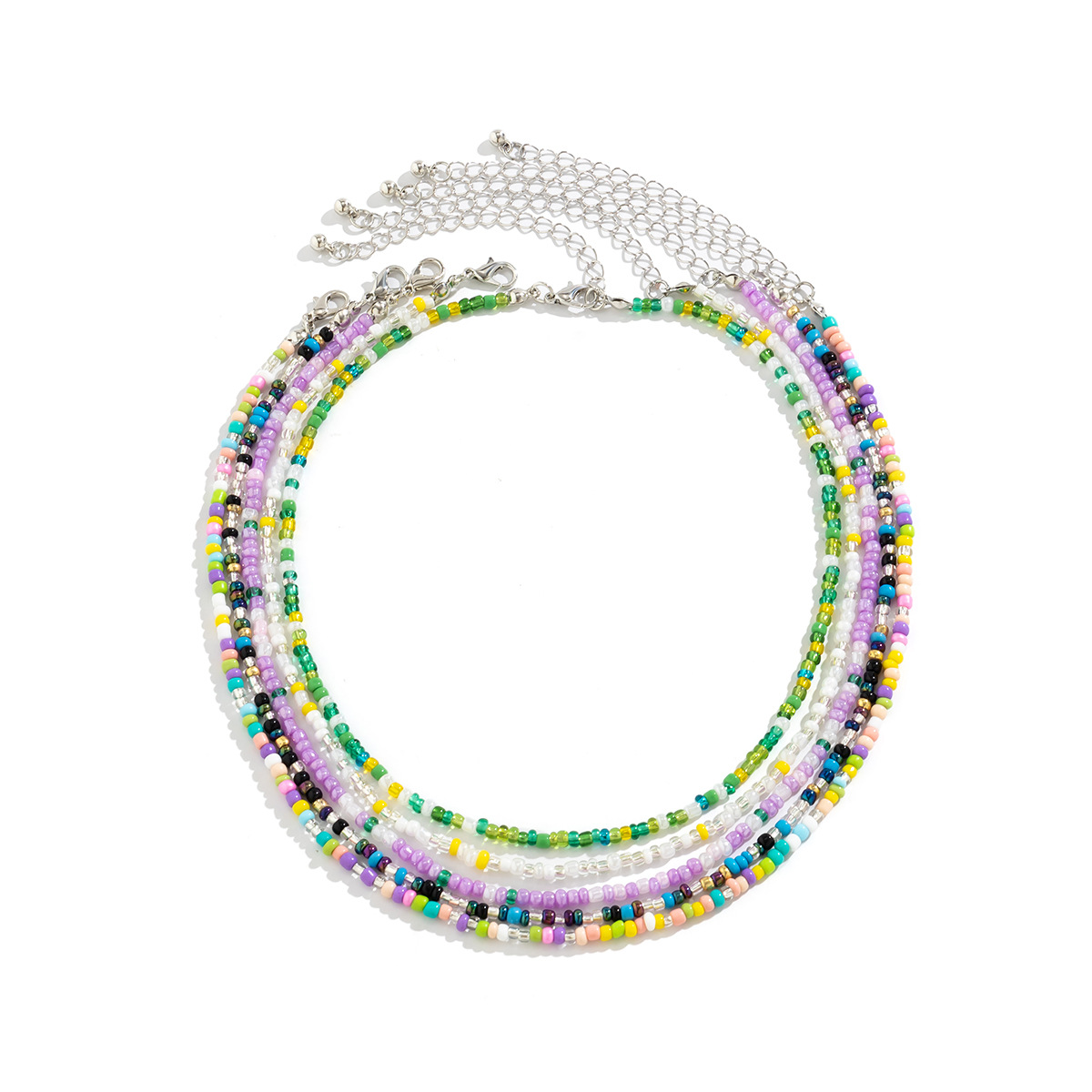 European and American cross-border jewelry, summer pastoral beaded short collarbone chain, sweet and simple vacation style rice bead necklace Application Scenario