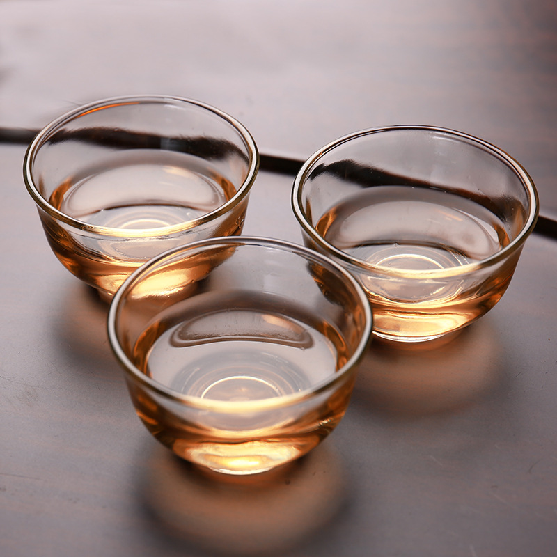 Glass tea tasting cups, single-layer tea tasting cups, magnolia cups, heat-resistant thickened tea sets, gift cups, 10 pieces each, Gongfu small tea cups Specification drawing
