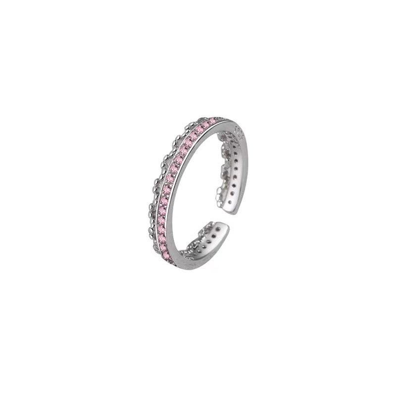 A pink diamond heart-shaped ring for a young girl, a unique design for women, exudes a sense of high-end luxury and exquisite refinement. The opening is adjustable and the ring has a cool and elegant style Item Picture
