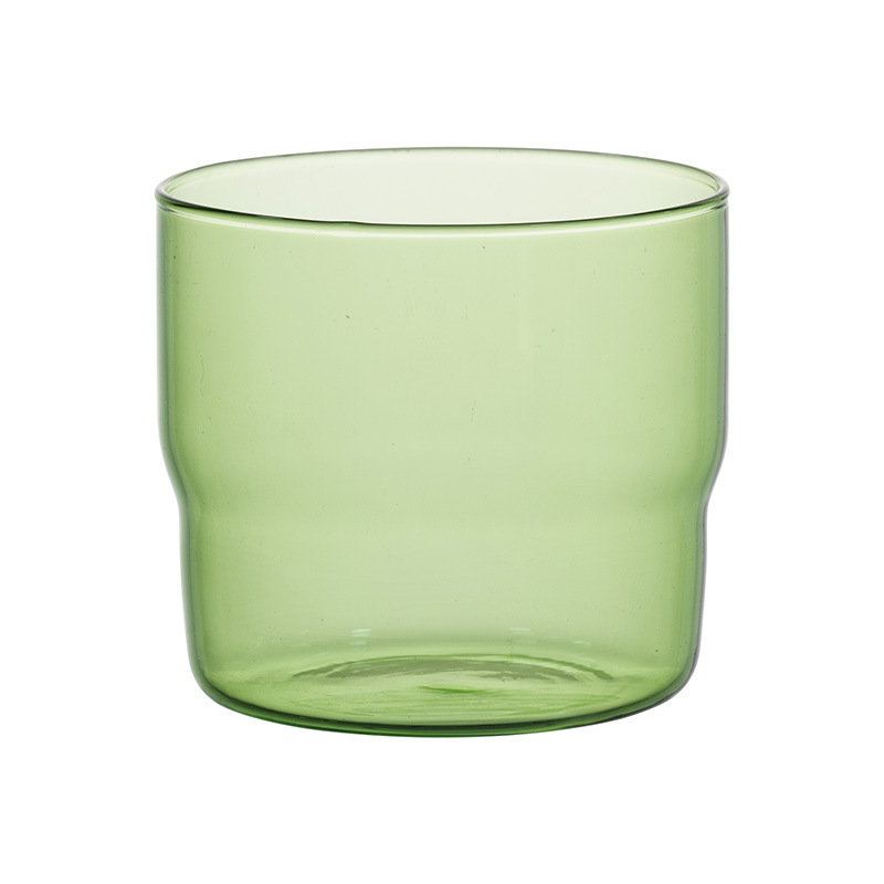 Customized high borosilicate glass cups, colored cold drink stacked cups, household heat-resistant beverage milk coffee glass drinking cups Item Picture