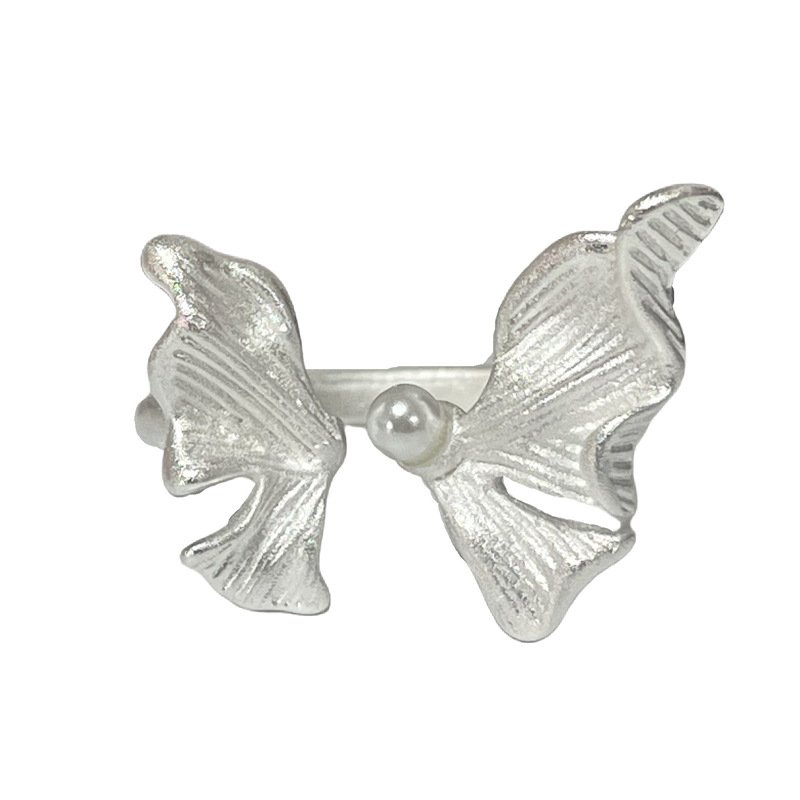 New Chinese-style niche pleated butterfly opening ring for women's ins, a high-end, sweet, cool, fashionable, exquisite and simple index finger ring Item Picture