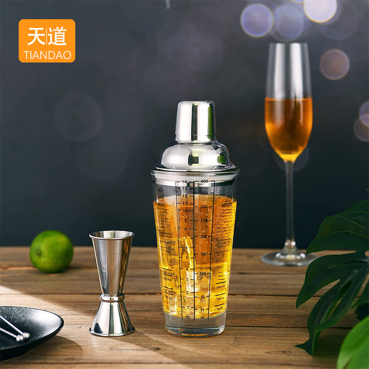 Glass shaker, Boston cocktail shaker set, hand-shaken wine glass, shaker pot, shaker pot, cocktail mixing tools Specification drawing