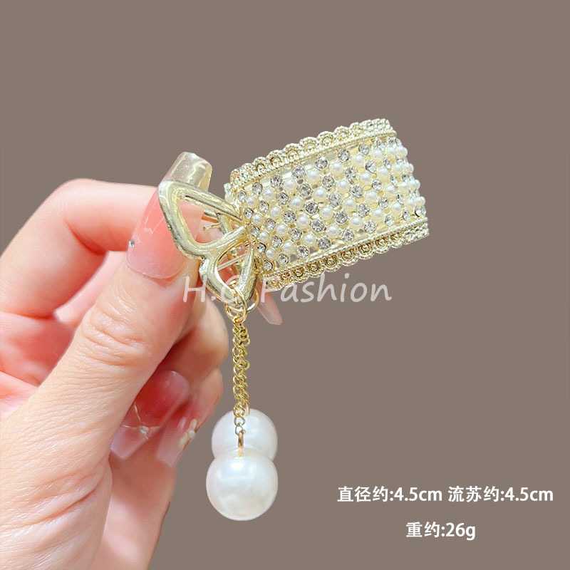 Elegant high ponytail claw clip, a must-have for fixing, tassel headwear, pearl pendant, hairpin, anti-collapse grab clip, hair clip for women Specification drawing