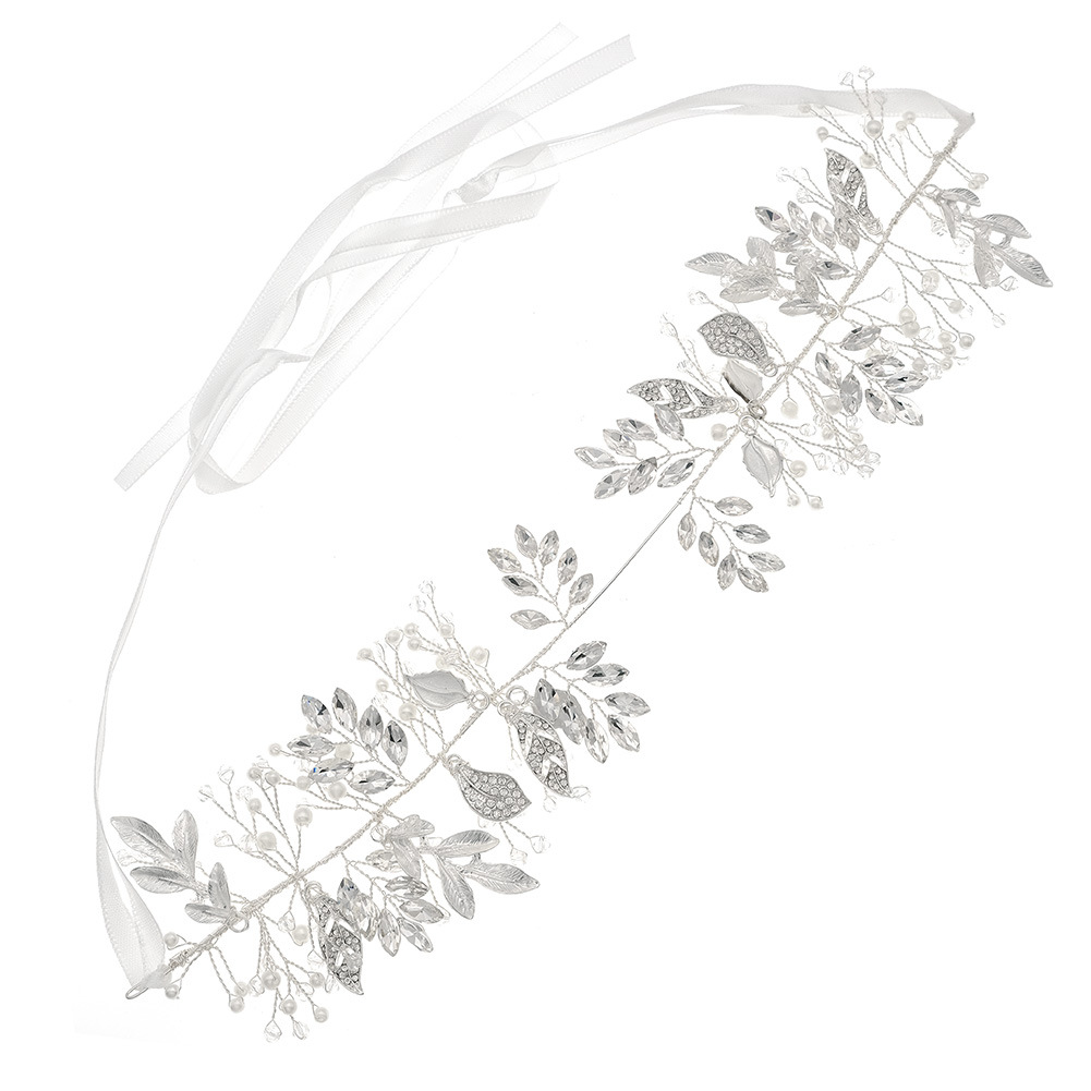Cross-border accessories: Crystal bridal hair band, wedding dress headwear, retro brined hair, wedding hair accessories, handcrafted rhinestone headband Item Picture