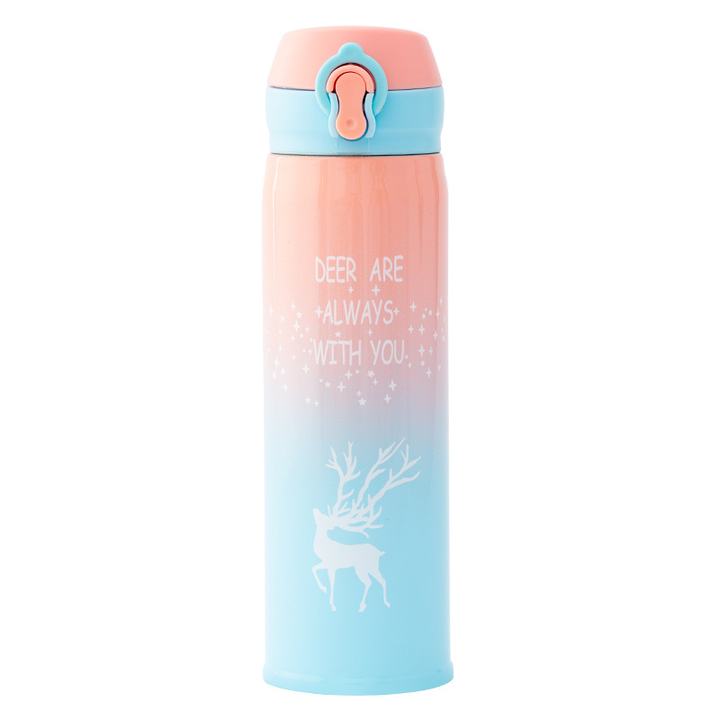 Gradient Christmas insulated water cup with bouncing lid, ladies on Instagram, high appearance level, cute children, portable students, 304 stainless steel Item Picture