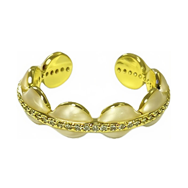 This is a niche, light luxury, and simple design style ins drip glaze open ring. It exudes a fashionable geometric floral charm and a high-end feel Item Picture