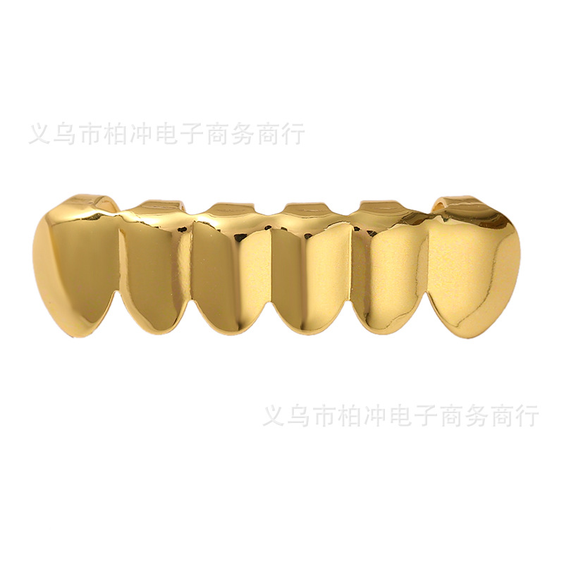 Hip-hop bestseller bling teeth Gold-plated and diamond-encrusted Hip-hop men's and women's gold braces Electroplated hip-hop braces Item Picture