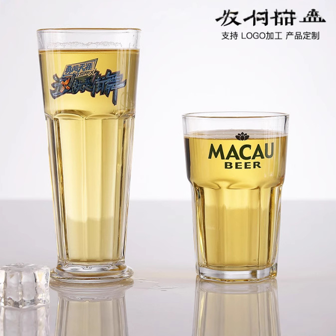 Glass cups, beer mugs, draft beer cups, milk cups, heat-resistant milk tea brewing cups, LOGO printing Application Scenario