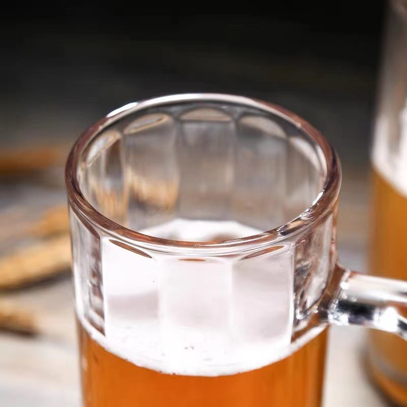 Lizun Creative striped handle cups, juice cups, beverage cups, beer mugs, draft beer cups, water cups, tea cups and glass cups Application Scenario