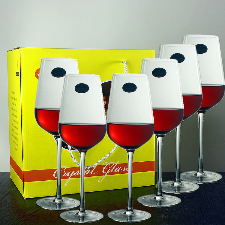 Premium crystal handcrafted red wine glasses 6-piece gift box, lead-free crystal wine glasses, direct sales from the manufacturer for gift by wine merchants details Picture