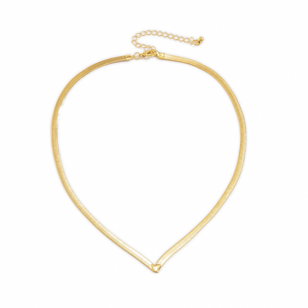 European and American cross-border jewelry hip-hop metal street style snake bone necklace, cold and simple style, geometric V-shaped necklace for women Item Picture