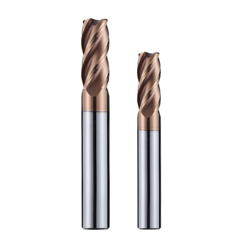 55-degree round nose cutter, 4-edge tungsten steel milling cutter, bull nose cutter, carbide extended coating end mill, R0.5, R1, R2, R3 details Picture