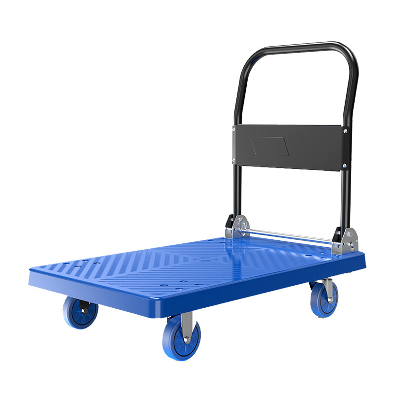 Small cart, cargo trolley, handling cart, flatbed cart, trailer, folding household light portable, silent express delivery hand-pulled cart Item Picture