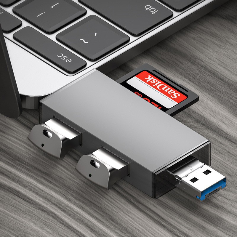 Private model USB3.0 Android mobile phone computer aluminum alloy card reader otg multi-functional wholesale 2.0 high-speed Type-C Specification drawing