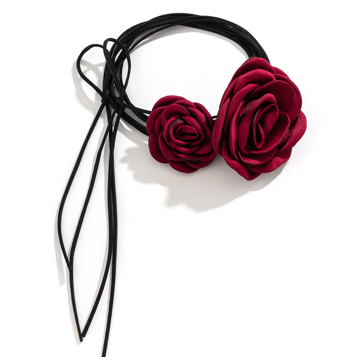 European and American cross-border flower binding rose choker retro necklace rose dinner collar accessory necklace for women Item Picture