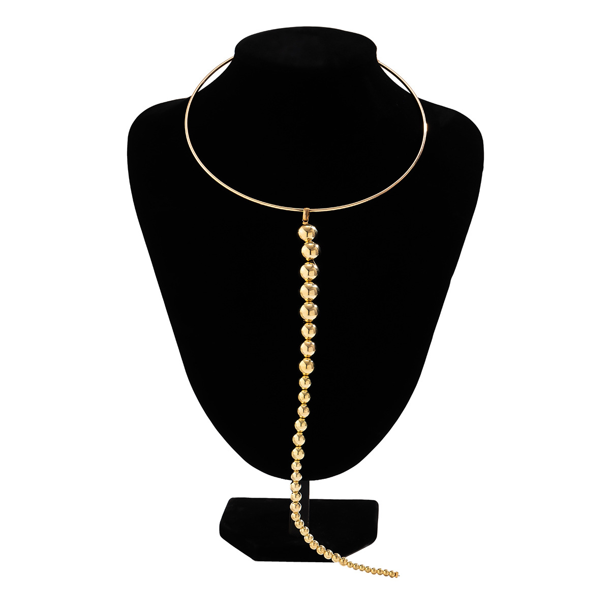 European and American cross-border jewelry, niche punk metal choker handcrafted necklaces, exaggerated large bead pendants, necklaces for women Item Picture
