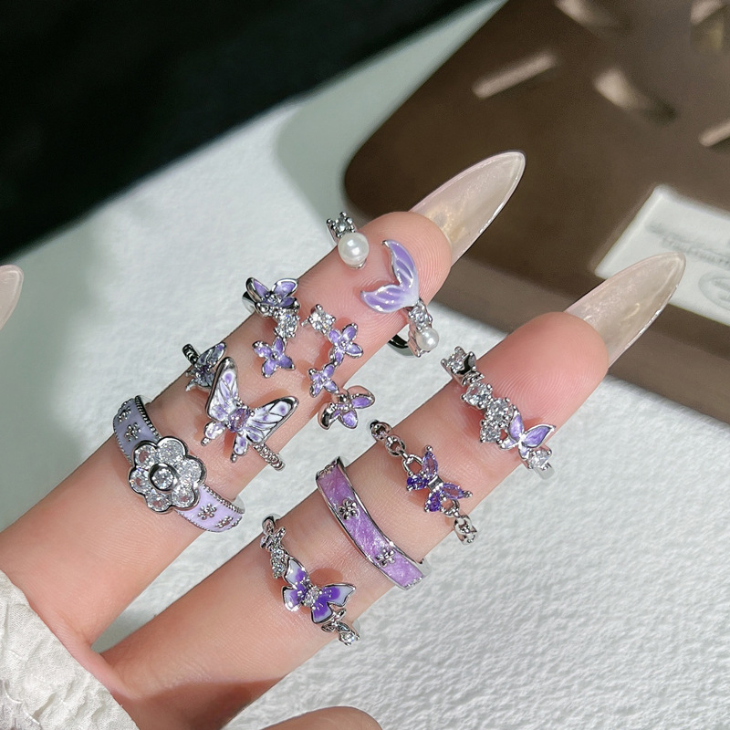 The popular European and American style accessories, the simple taro purple enamel ring for women, the exquisite and high-end sweet ring, are bestsellers Application Scenario