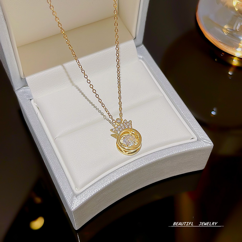 The zirconia crown necklace, a trendy accessory for celebrities, is a niche pendant for women. It's a 2024 new bestseller and a popular collarbone chain Specification drawing