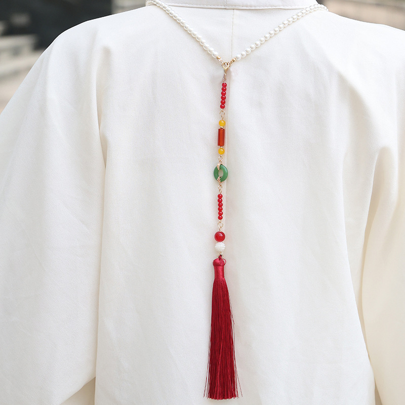 Wholesale of ancient-style long-backed cloud tassel Hanfu, cheongsam, soft pendants, super ethereal long tassel clothing, pendants and accessories Specification drawing