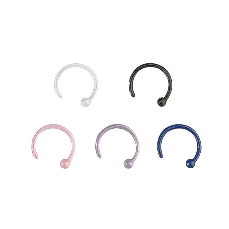 Non-metallic ceramic earrings, colored bio-ceramic ear rings, ear piercings, invisible ear hooks, men's and women's styles, no need to remove ear bones when sleeping Item Picture