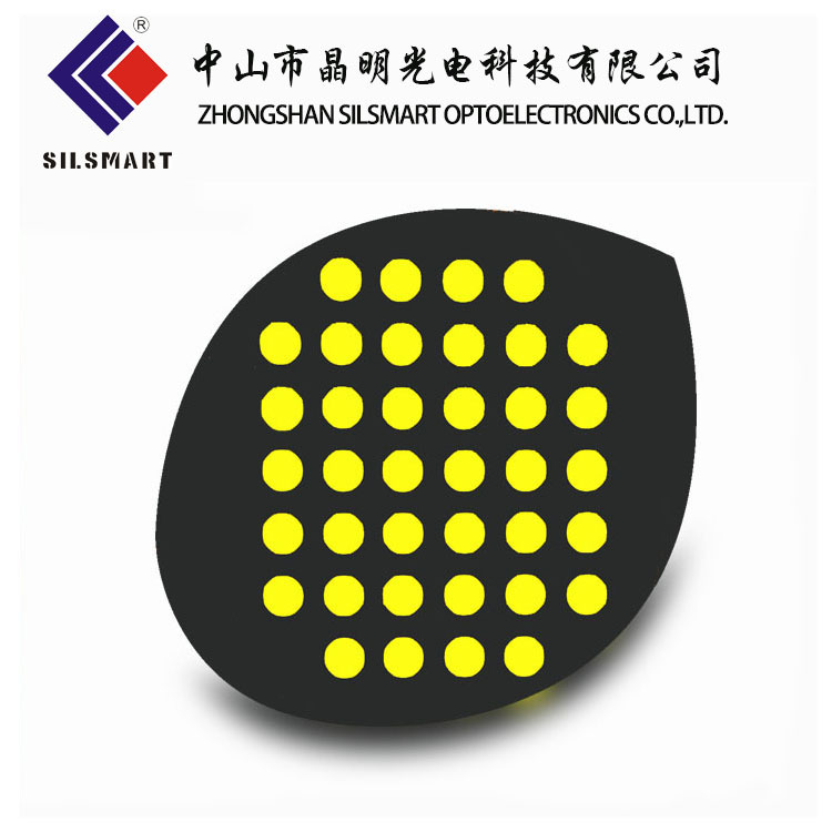 The manufacturer supplies circular led dot matrix module yellow high-brightness co-cathode dot matrix screens Specification drawing