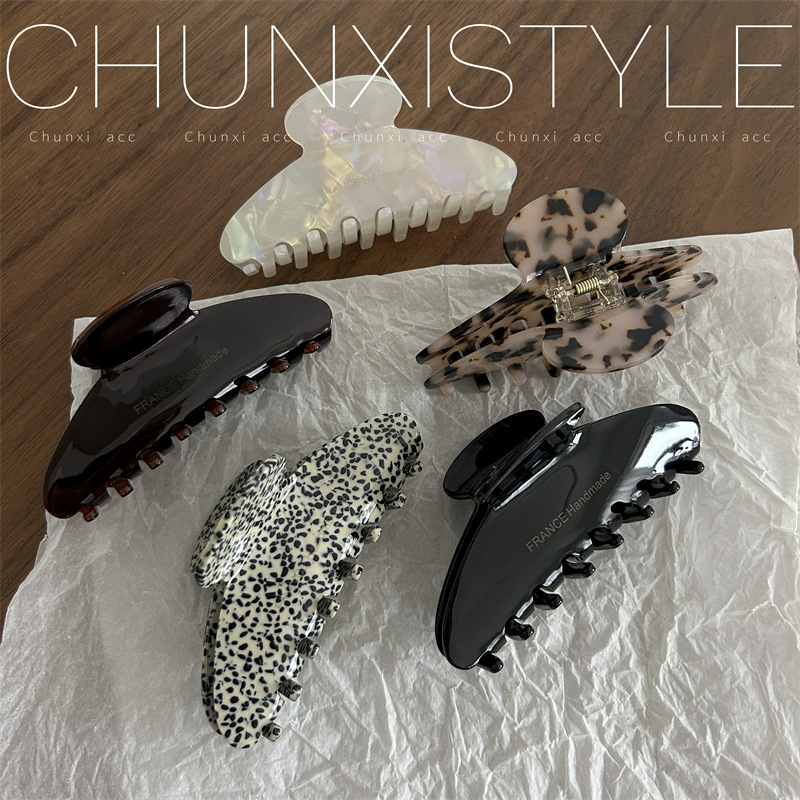 High-end acetate hair clips, large clips, headwear, hair clips, shark clips at the back of the head, women's 2023 new style Specification drawing