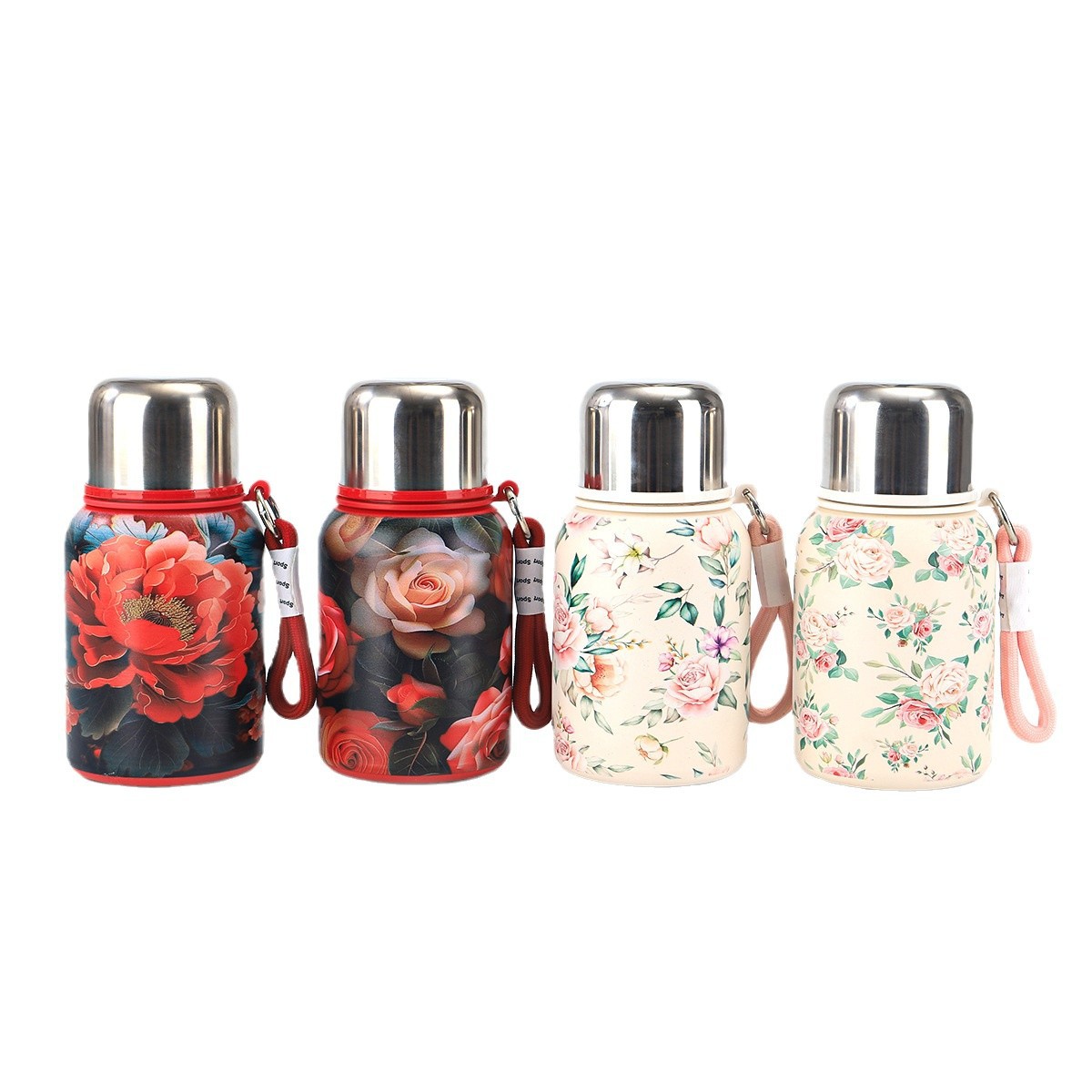 Wholesale of Douyin's best-selling Flower Blooming Wealth Insulated Cup, 316 stainless steel double-layer vacuum bouncing cup, retro gift cup Item Picture