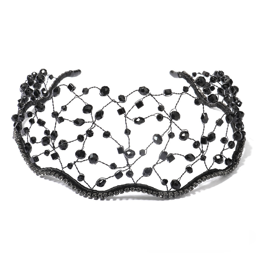 Amazon exquisite hair bands, hand-woven head mesh hair accessories, female performance and catwalk accessories, European and American bride mesh headwear Item Picture