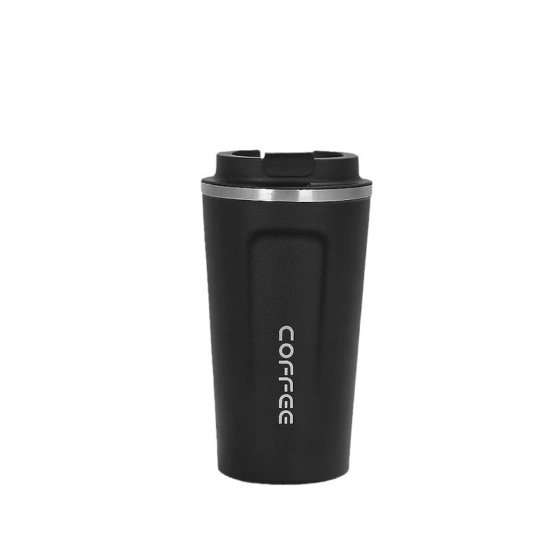 New type of insulated cup, 304 stainless steel coffee cup, vacuum office cup, creative outdoor leisure car cup, printed text Item Picture