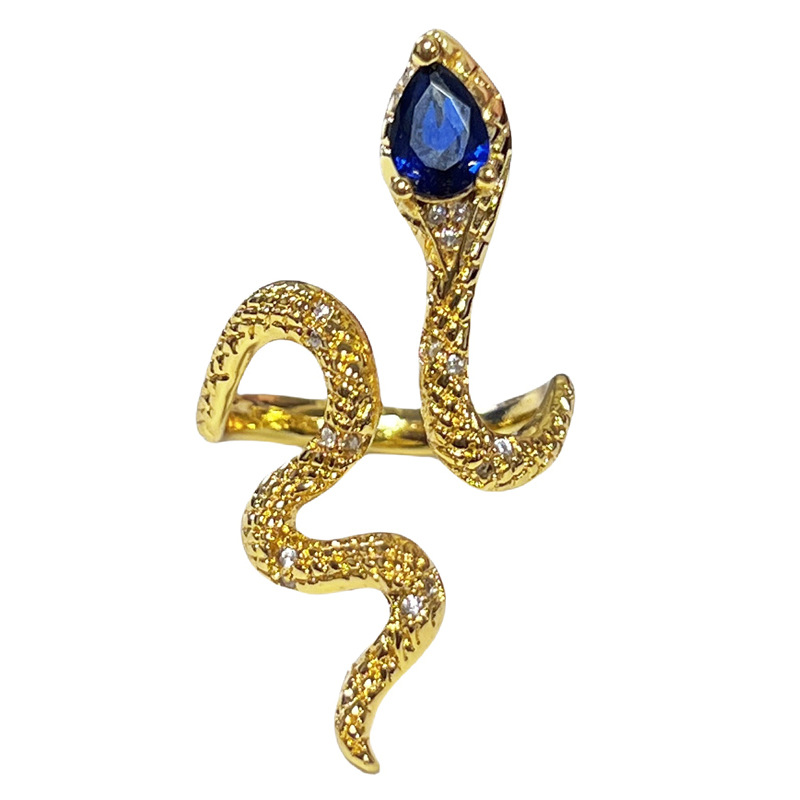 Punk multi-layer dark spirit snake opening ring, a unique and niche design for women, with a distinctive hip-hop style and snake-shaped ring Item Picture
