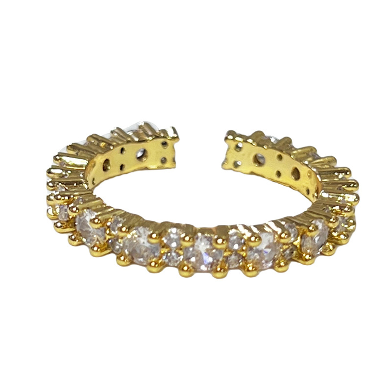 Retro new Chinese-style geometric sweet and cool open-top ring for women, a unique and high-end look, versatile, simple and cold style ring accessory Item Picture