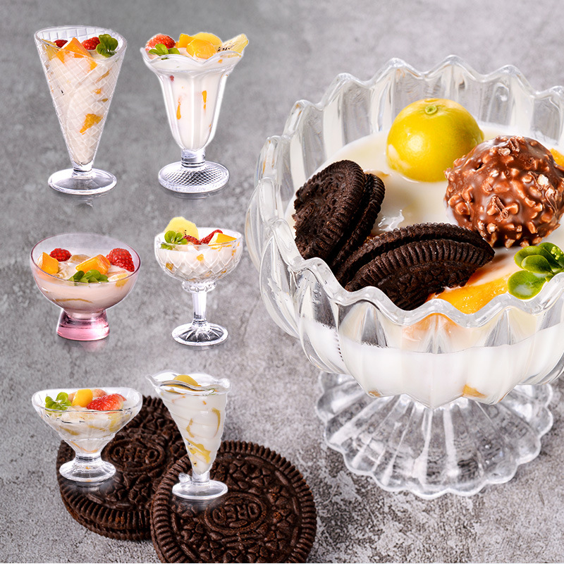 Ice cream cups, juice cups, glass milk tea cups, dessert cups, creative KTV leisure rooms, milkshake cold drink cups, ice cream cups full figure