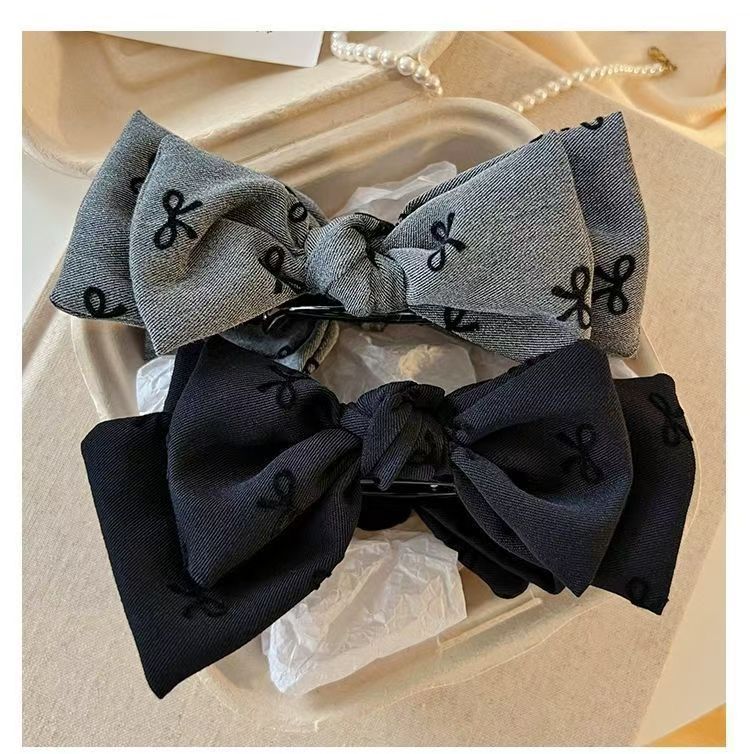 Elegant design, bow-shaped bun hair clip, women's high-end updo, high ponytail grab clip, new fabric hair clip Specification drawing