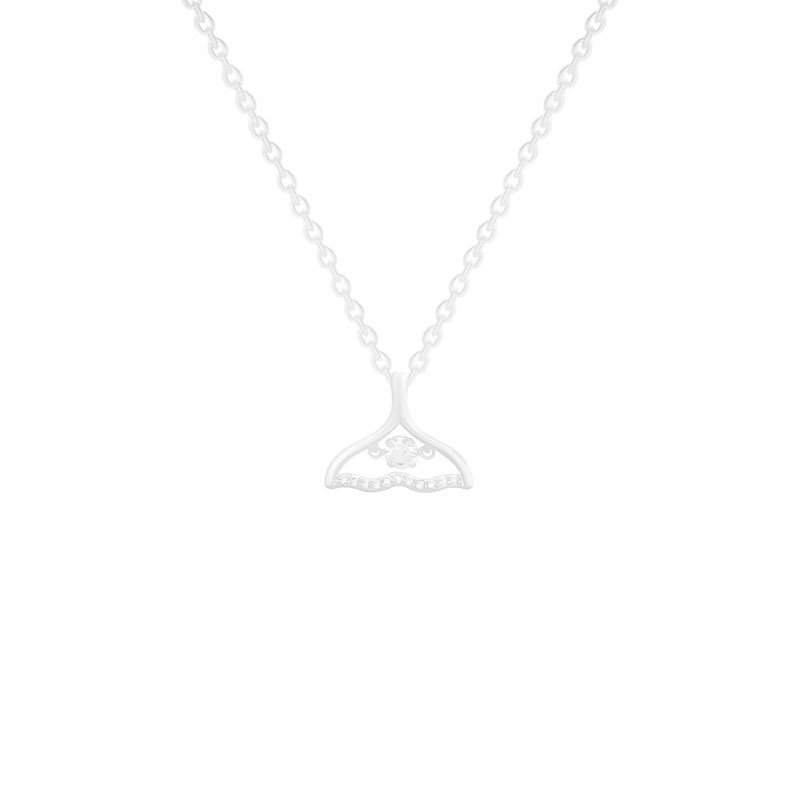 Romantic hollowed-out fishtail necklace, women's accessory, high-end pendant, light luxury, niche, simple and versatile collarbone chain Item Picture