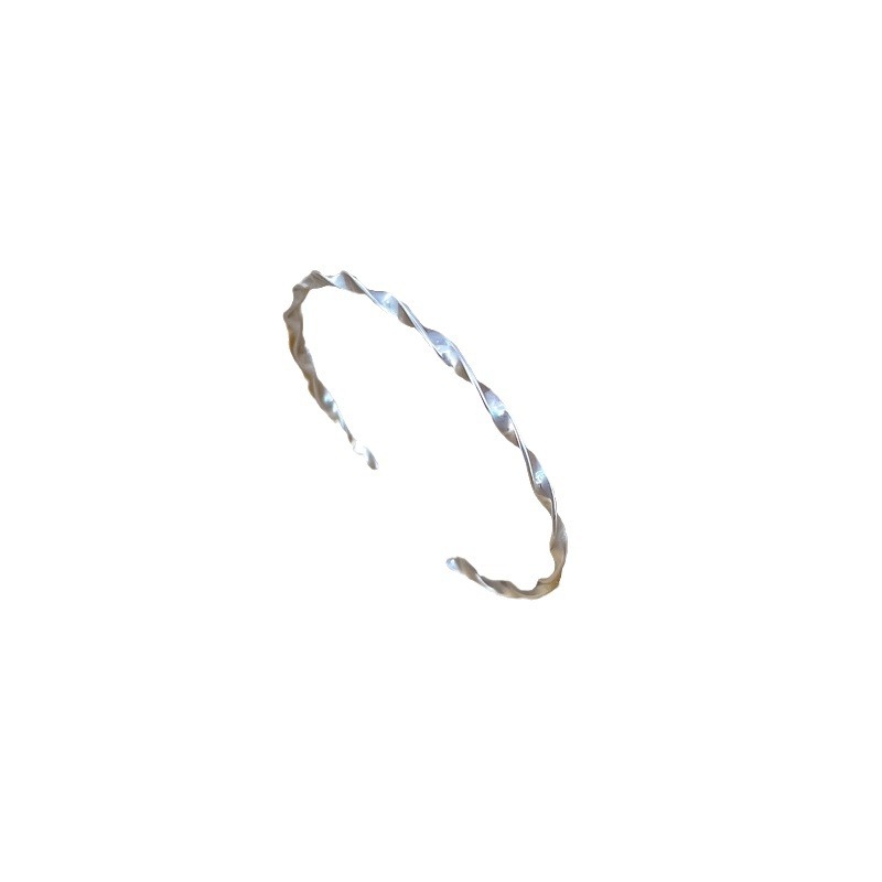 【 All-titanium Steel 】 Twisted plain ring European and American INS style bracelet, minimalist cross-border retro fashion stainless steel jewelry Item Picture
