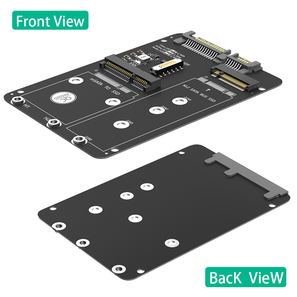New M.2 NGFF/MSATA to SATA3 2-in-1 SSD solid-state drive 2.5-inch hard drive box adapter card details Picture