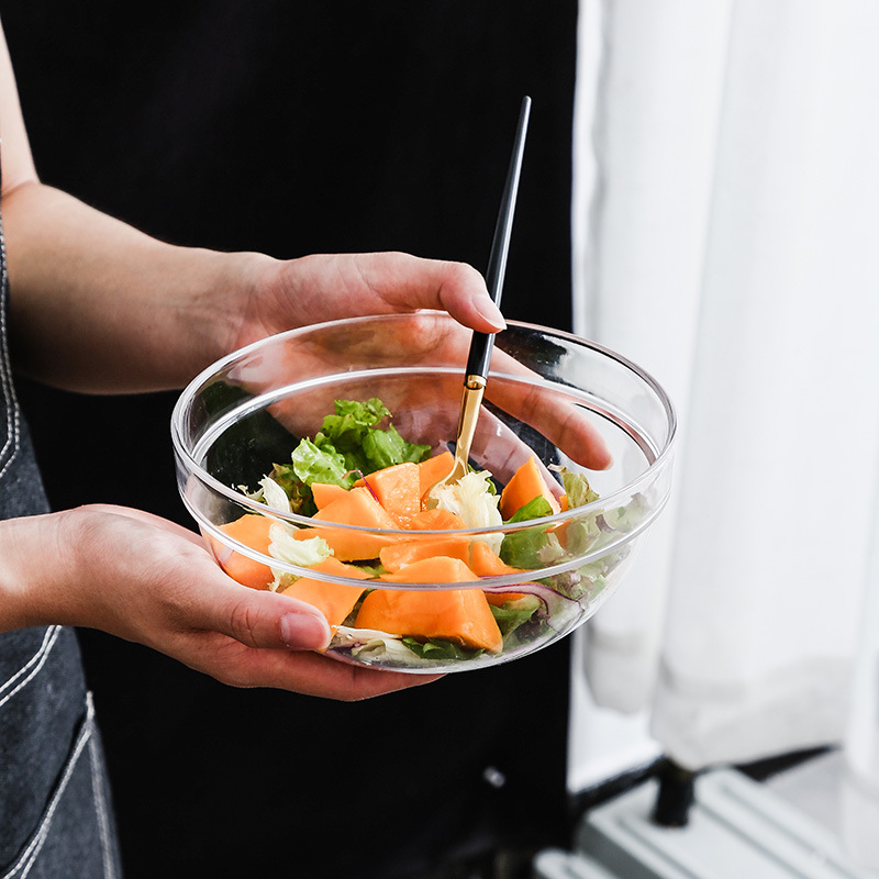 Acrylic round bowls, cold dish bowls, plastic snack bowls, fruit bowls, hotel salad and dessert transparent bowls, ktv bars Application Scenario