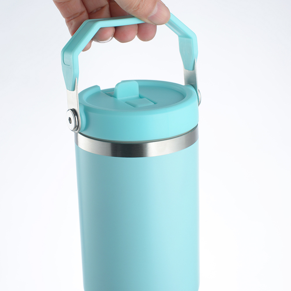 Wholesale of cross-border 30OZ thermal sublimation insulated cups, hand-held car cups, stainless steel straw cups, cold preservation ice cups Specification drawing