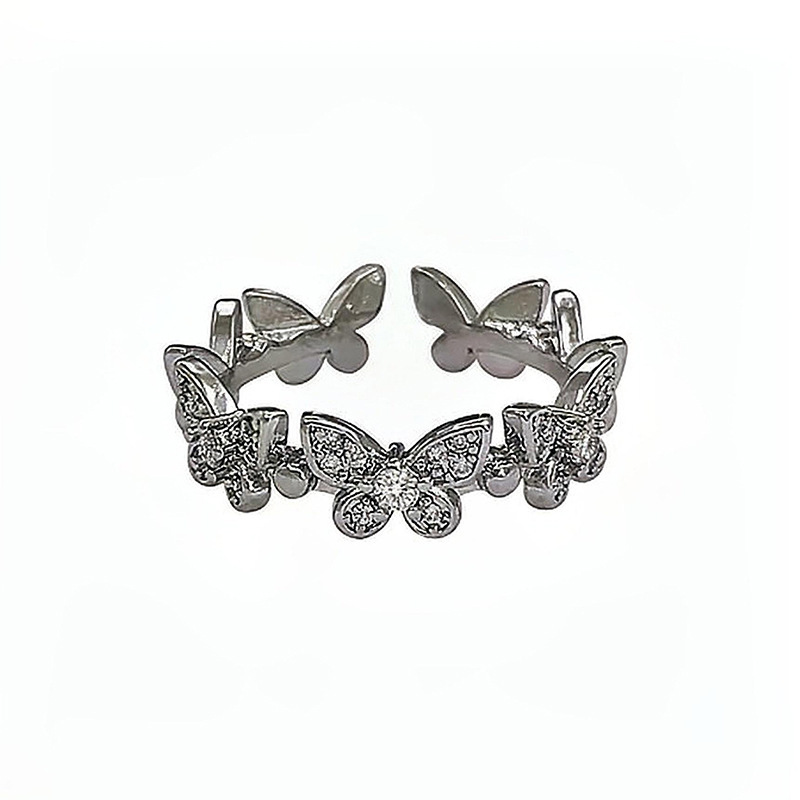 Fashionable and individual, super fairy-tale style, trendy and niche design, butterfly style, light luxury, open ring, adjustable for women on Instagram Item Picture
