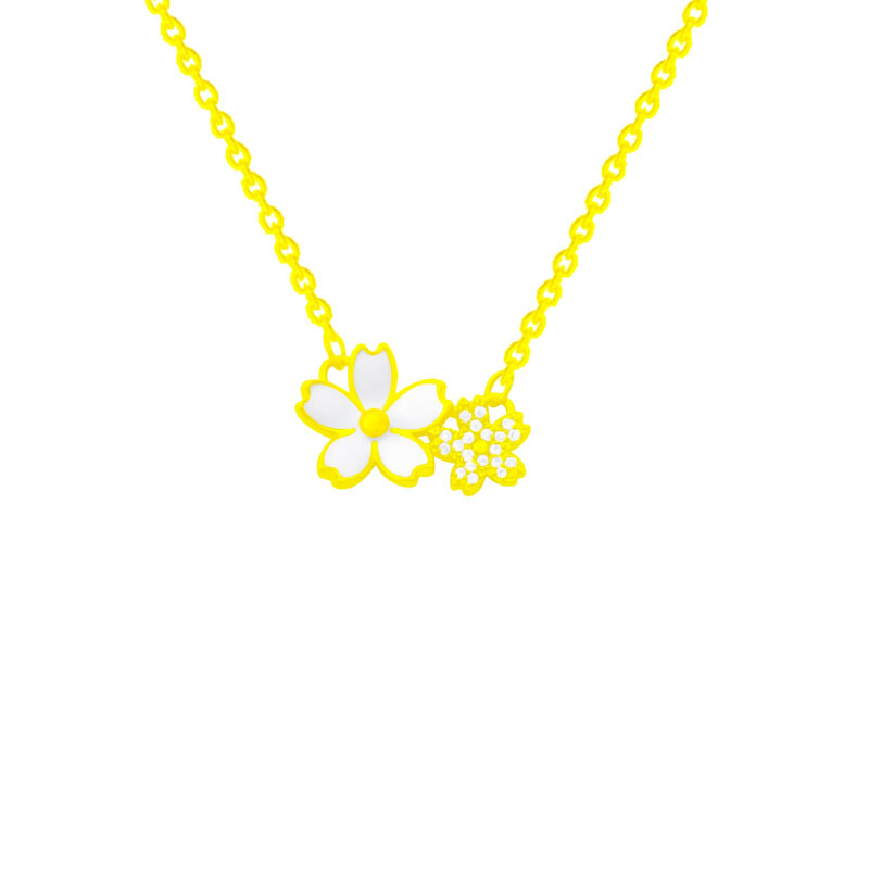 A light luxury and sweet cherry blossom pendant necklace, a versatile and niche design with an InS-style petal collarbone chain necklace accessory Item Picture