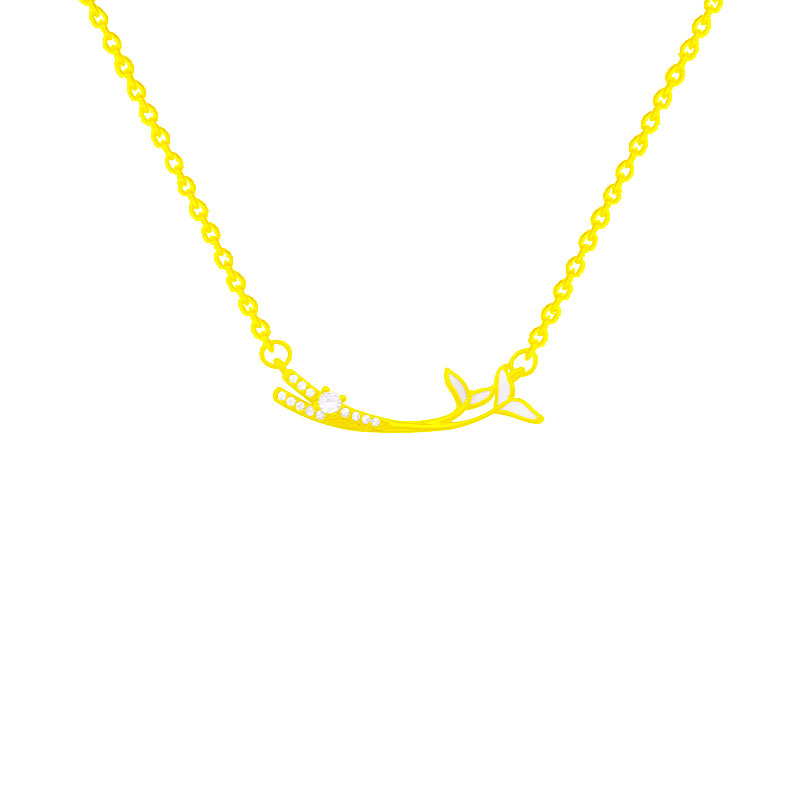Korean simple fishtail necklace that doesn't fade, light luxury new pendant, niche design sense, versatile necklace, collarbone chain for women Item Picture