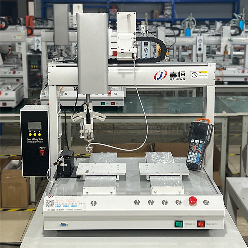 Shenzhen fully automatic soldering machine, double-station circuit board spot soldering, drag soldering, plug-in led lamp automatic soldering machine equipment Application Scenario