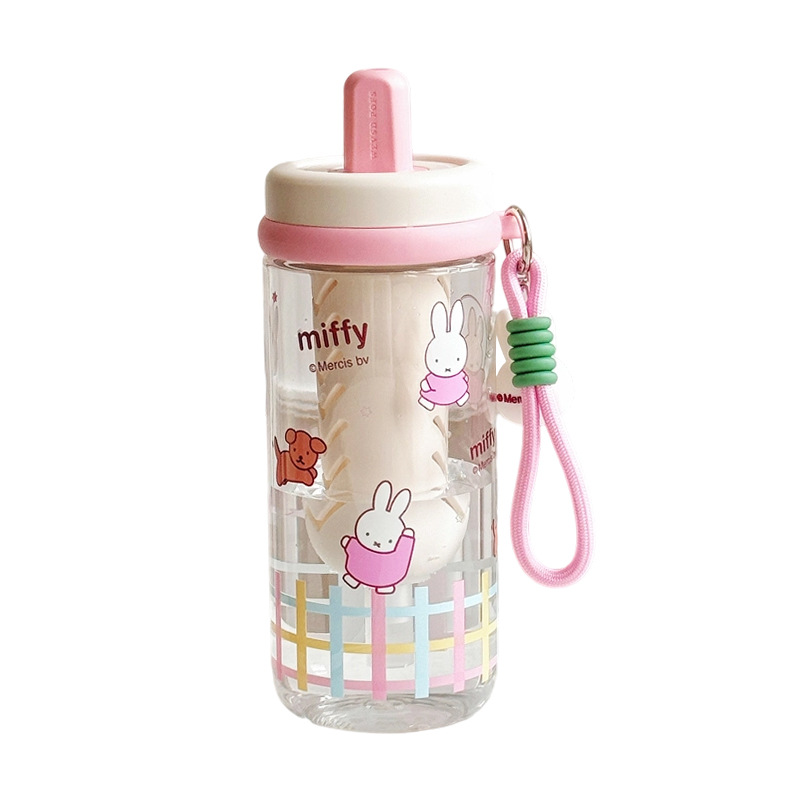 Mifei Colorful Summer Straw Cup with tea and water Separation, cute cartoon cup, high appearance level for girls, summer children's water cup Item Picture