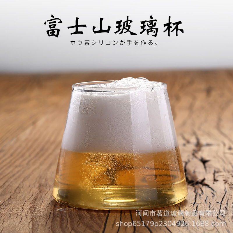 Fuji Mountain high borosilicate glass cups, creative internet-famous household whisky and beer glasses, juice and beverage glasses Application Scenario