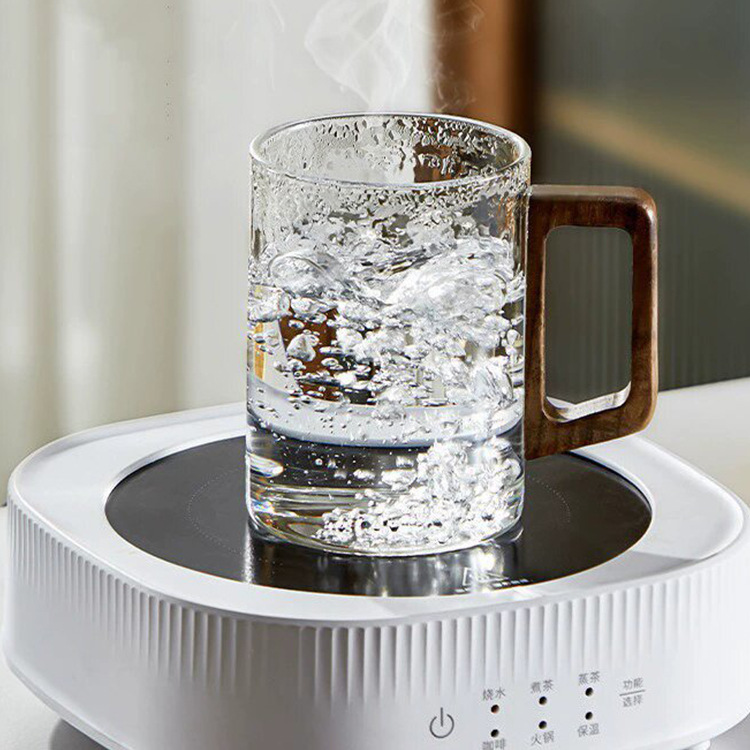 Wholesale thickened high-temperature resistant glass cups, tea brewing cups, household Japanese-style transparent green tea cups, office heat-resistant wooden handle cups Application Scenario