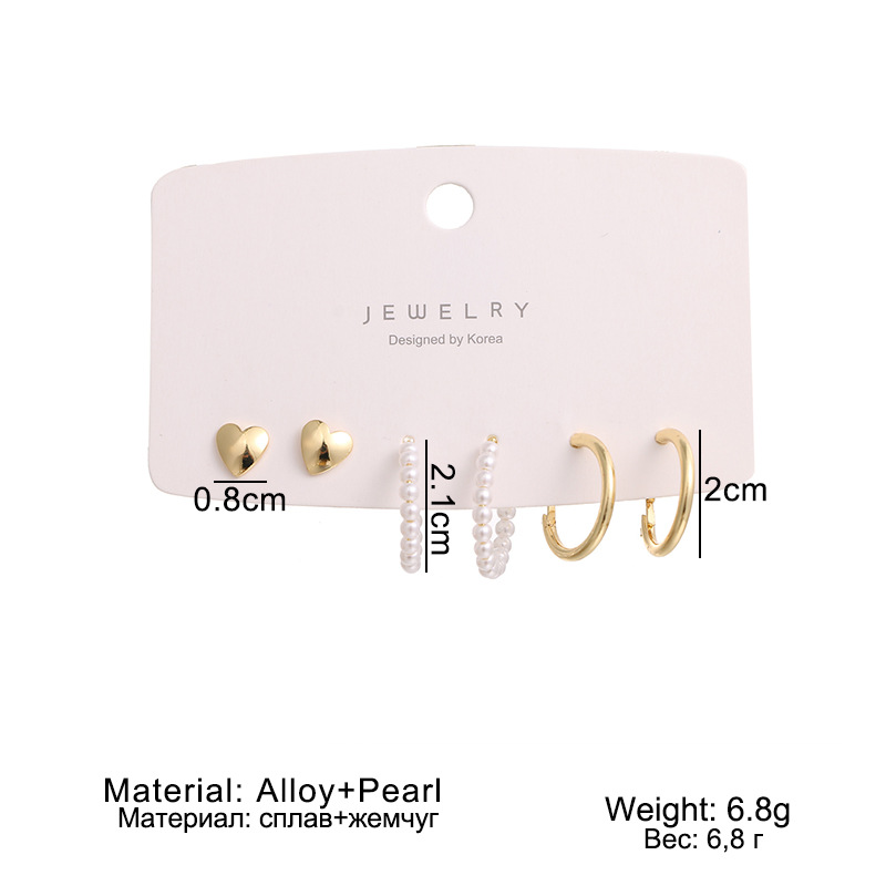 ins Cold style geometric metal set earrings for women, simple and individual ear rings, small golden ball earrings Application Scenario