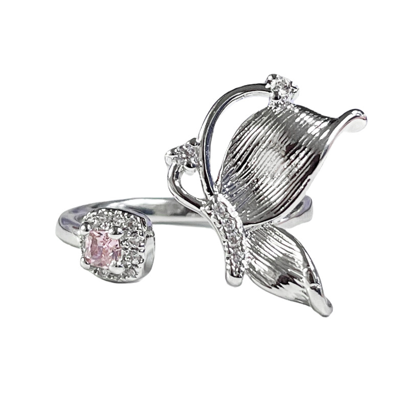 New cross-border irregular three-dimensional butterfly opening ring for women's Instagram, with a cold and niche design sense Item Picture
