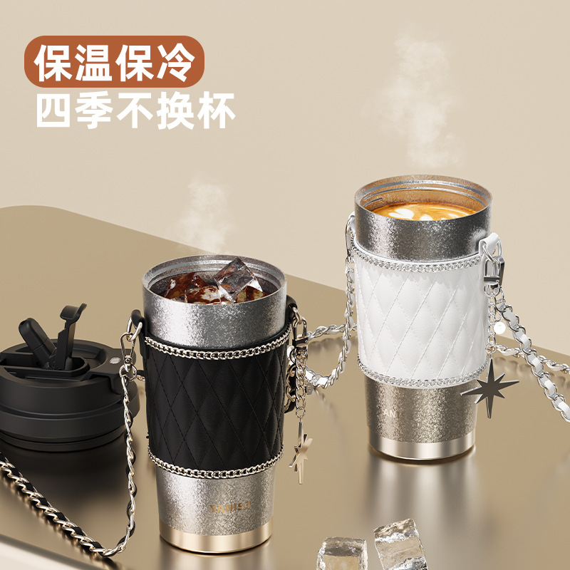 YANIS3 pure titanium coffee insulated cup, high appearance level, portable titanium cup, women's office, car straw, water cup, gift Specification drawing