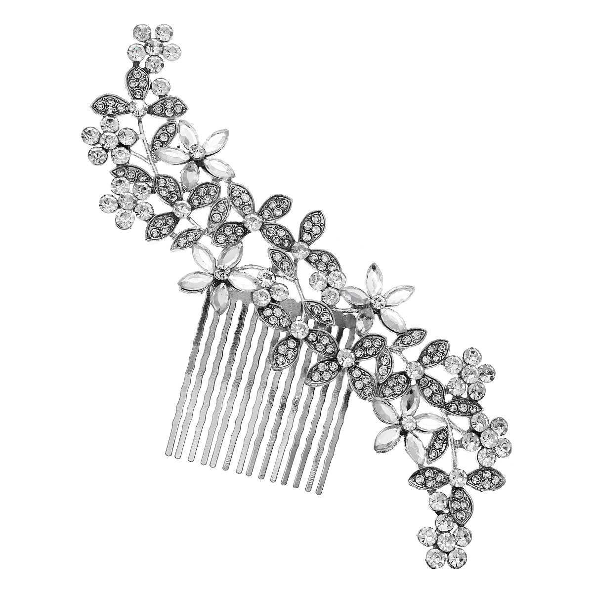 Cross-border bride headwear, alloy water diamond comb, fashionable wedding accessories, hair accessories, ancient-style photo album, hair crystal comb Item Picture