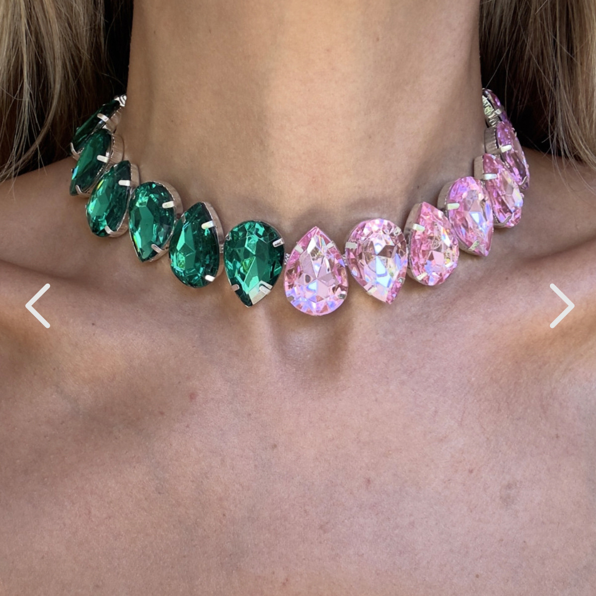 European and American cross-border jewelry, niche design sense, light luxury, full diamond collar, sweet and cool tassel water diamond necklace, collarbone chain full figure
